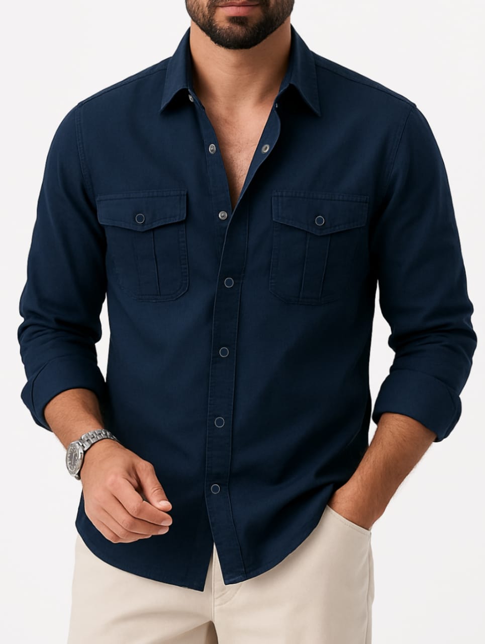 Double Pocket Panel Shirt for Men in BD