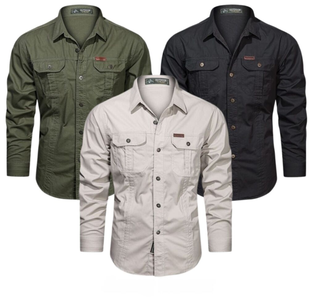 Full sleeves double pocket panel Shirt