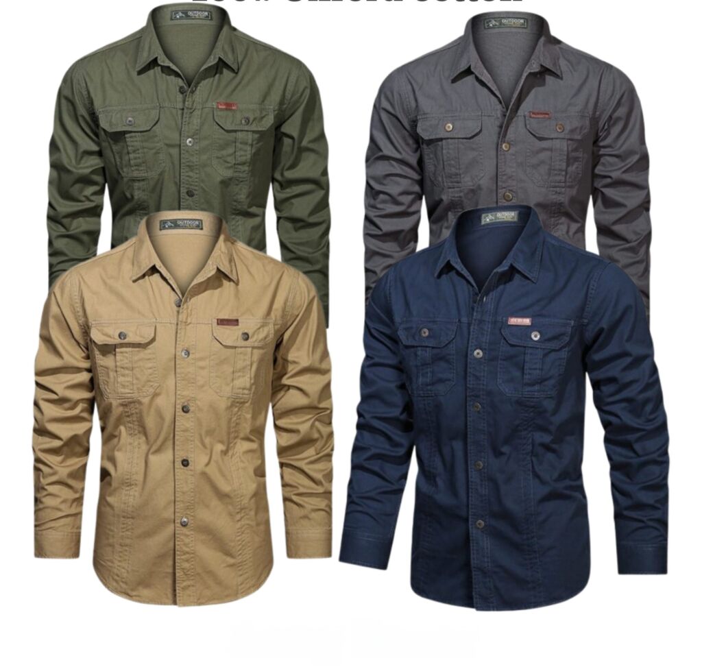 Full sleeves double pocket panel Shirt