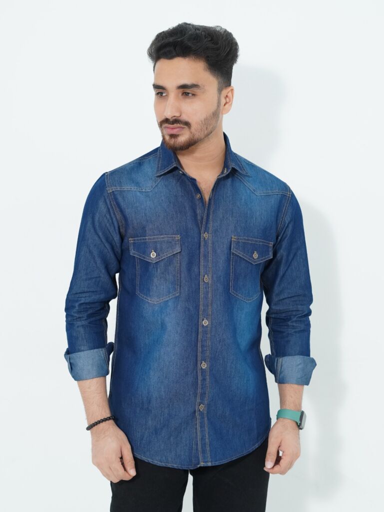 Mid Blue Denim Shirt